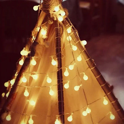 Fairy Lights Garland LED String 3M 22M Ball Outdoor Garden Wedding Christmas New Year Decoration EU Plug Lamp