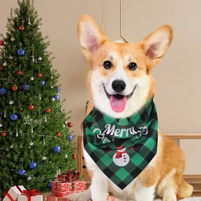 10/1PCS Christmas Dog Cat Triangle Scarf Cartoon Santa Claus snowman Triangle Scarf Pet Saliva Towel Christmas Pet Supplies