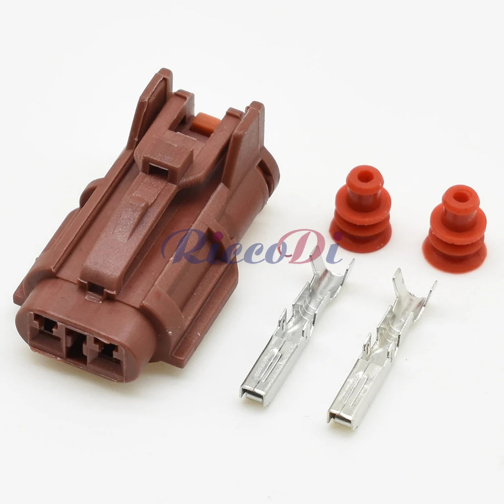DJ7022YB-2.8mm 3-Pin Brown Waterproof Automotive Plug Connector Socket Male Female