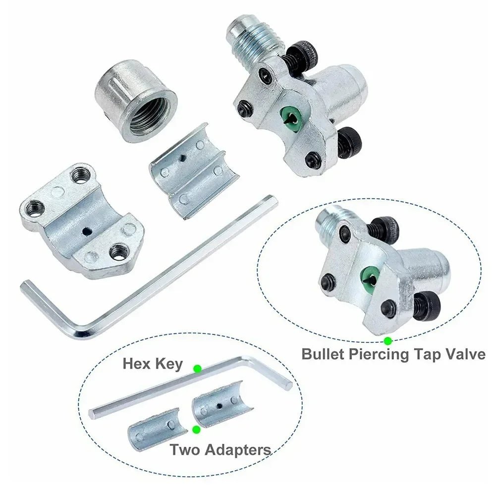 A/C Retrofit Valve & BPV31 Piercing Tap Kit For  R12 R22 R134A R134a Adapter Wrench Set HVAC Tool Parts