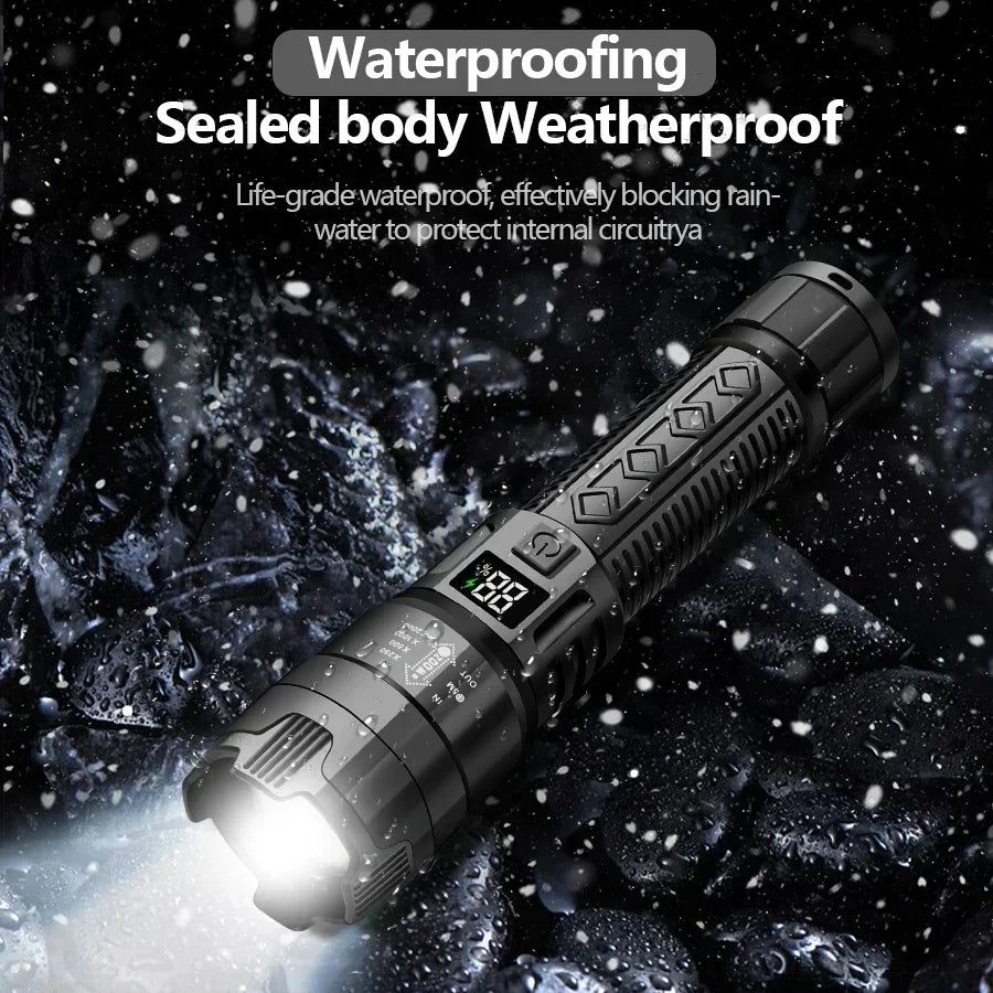 1600000LM Super Bright LED Flashlight – USB Rechargeable Long Range Tactical Torch Waterproof for Camping & Fishing