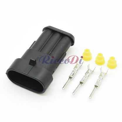 3 Pin 1.5mm Sealed Waterproof Connector 282087-1 282105-1 DJ7031-1.8 PA66 with Terminals and Seals