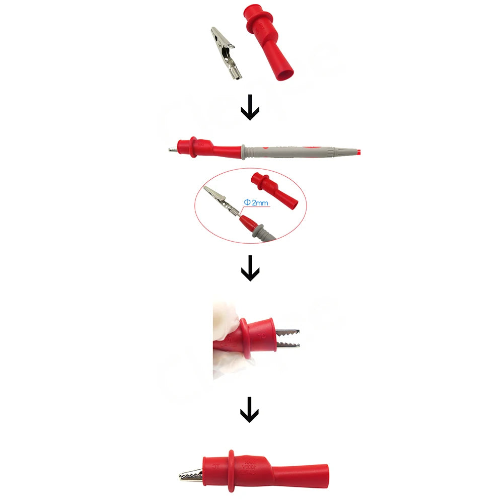 High Voltage Clips Test Leads Testing Equipment Versatile Connection Soldered Joints Ergonomic Grip For Multimeter Probes