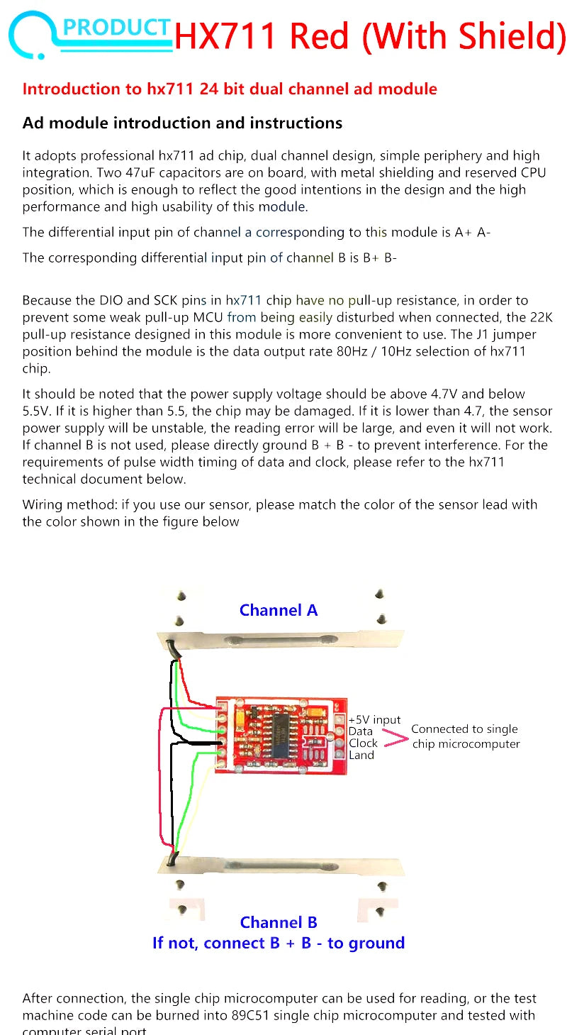 HX711 AD Module with 50Kg Body Load Cell Weighing Sensor and Measurement Tools