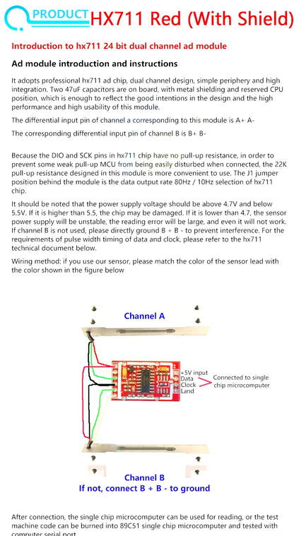 HX711 AD Module with 50Kg Body Load Cell Weighing Sensor and Measurement Tools