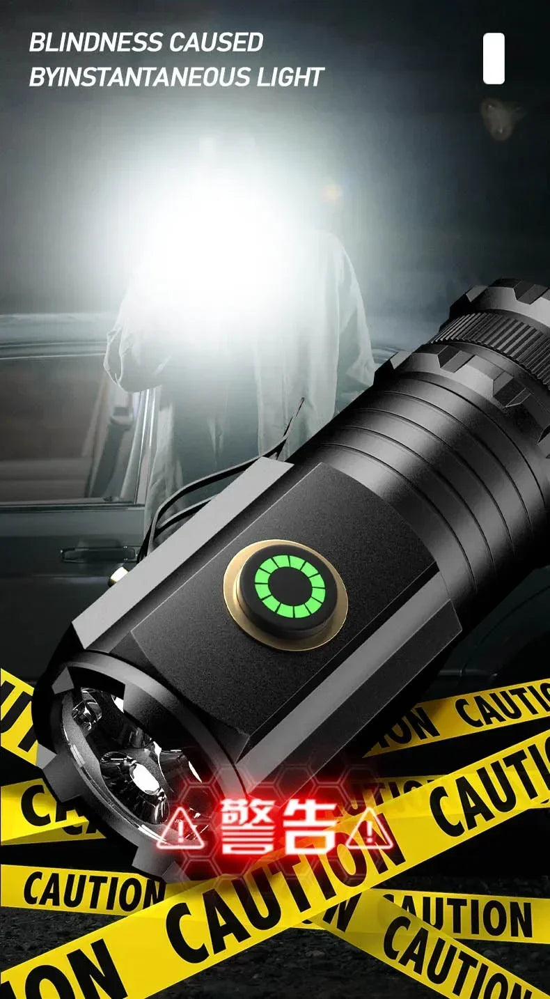 EDC 3 LED Flashlight Rechargeable Mini Tactical Torch with Magnet