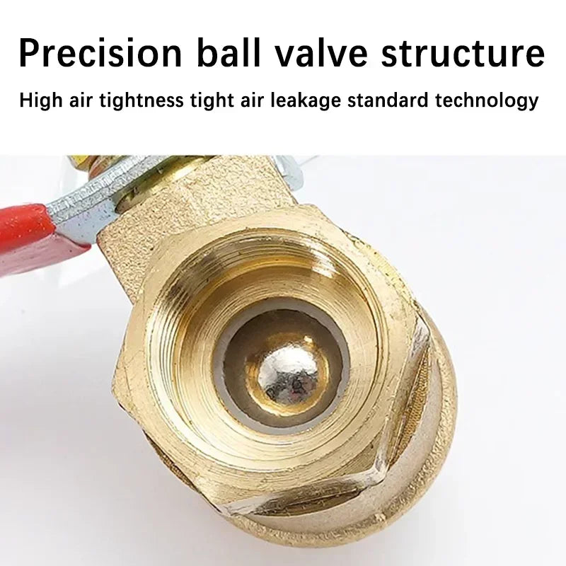 Ball Valve with 6-12mm Hose Barb and Male Thread Connectors 1/8'' 1/4'' 1/2'' for Copper Pipe Fitting Coupler Adapter