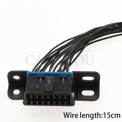 MG610761-5 Automotive 16-Pin OBD2 Diagnostic Connector — Black Female Wire Socket with 20cm Cable