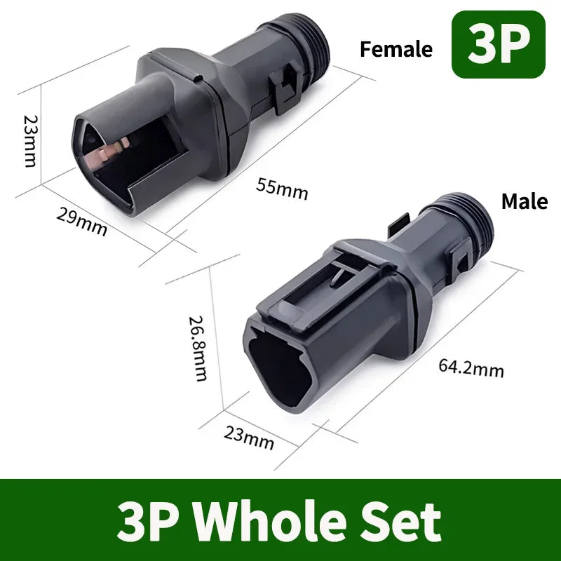 2-12P DT Connector Male Female Tail Clip Set 1011-235-0405 with Corrugated Pipe Harness Protective Sheath