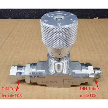 Two Way Throttle Valve with 08L Connector for Hydraulic and Pneumatic Circuits Carbon Steel Construction with NPT Female Thread