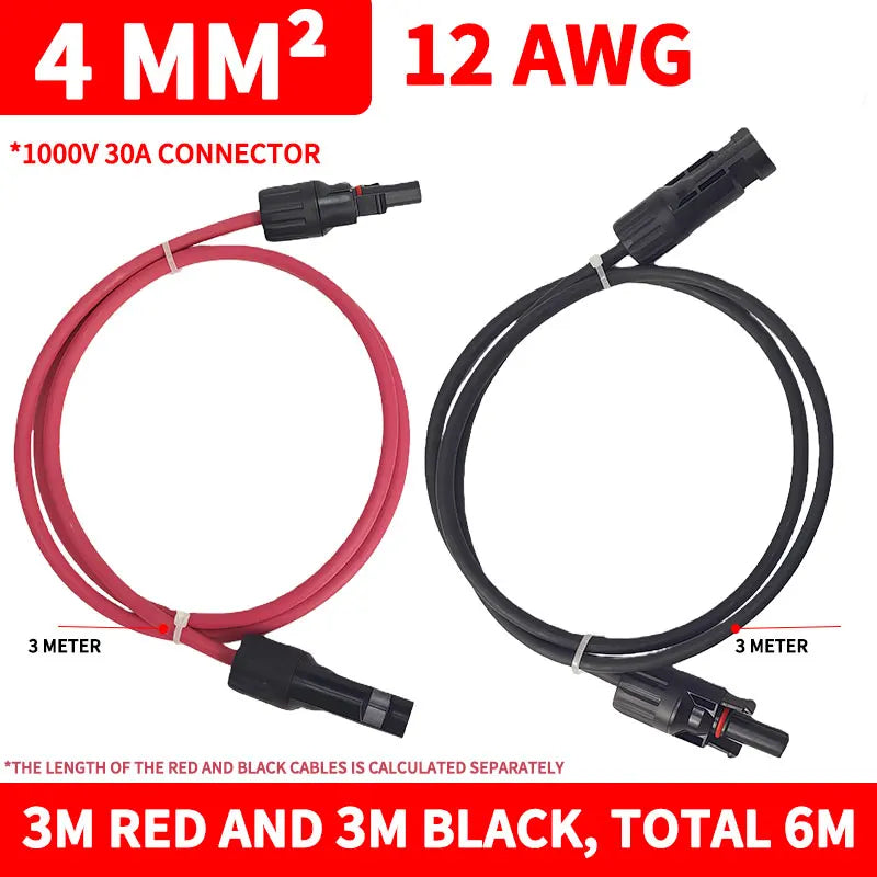 PV1-F Solar Extension Cable 2.5mm² 1/2/3/5/10M Waterproof DC Connector Male Female Pair IP67 for Photovoltaic System
