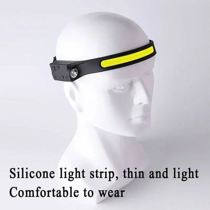 Portable LED Sensor Headlamp USB Rechargeable Built-in Battery