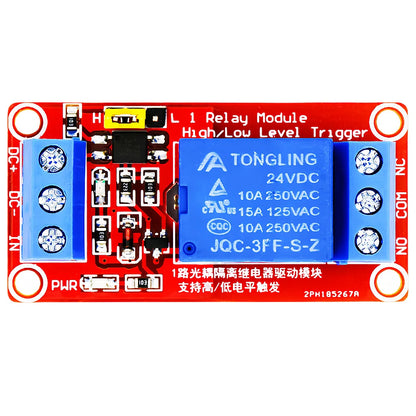 1-Channel Relay Module 5V/12V/24V with Optocoupler Isolation High/Low Level Trigger for Arduino