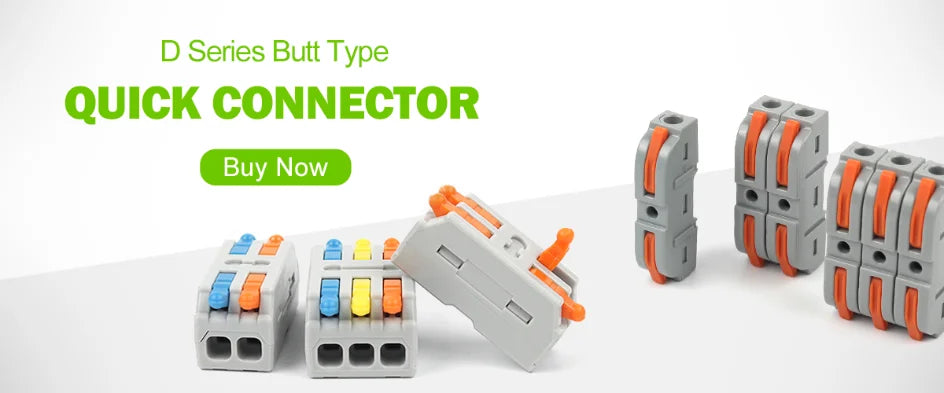 Quick Electrical Lever Wire Connectors, 2 Port Cable Spring Splice, Universal Compact Clamp Mini Wiring Terminal Connector
