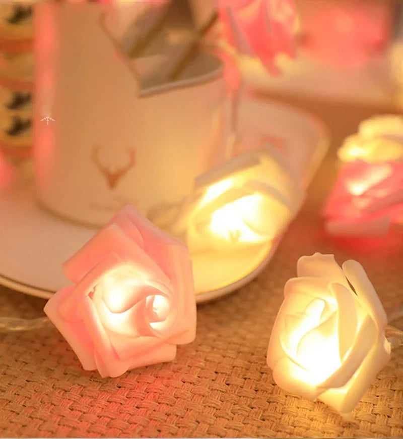 3m LED Rose Light Wedding Valentine's Day Girl Room Small Garden Decoration Night Light Christmas Fairy Light Decoration