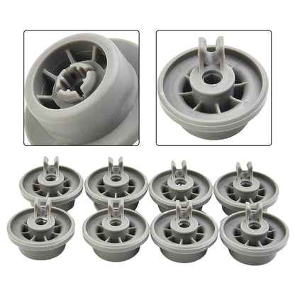 Dishwasher Lower Basket Wheels — 8pcs Replacement Rollers for Siemens S5555X0GB/79 S5943X2GB/31 S6409N2GB/17 HF87950GB/03 KG57U95/13