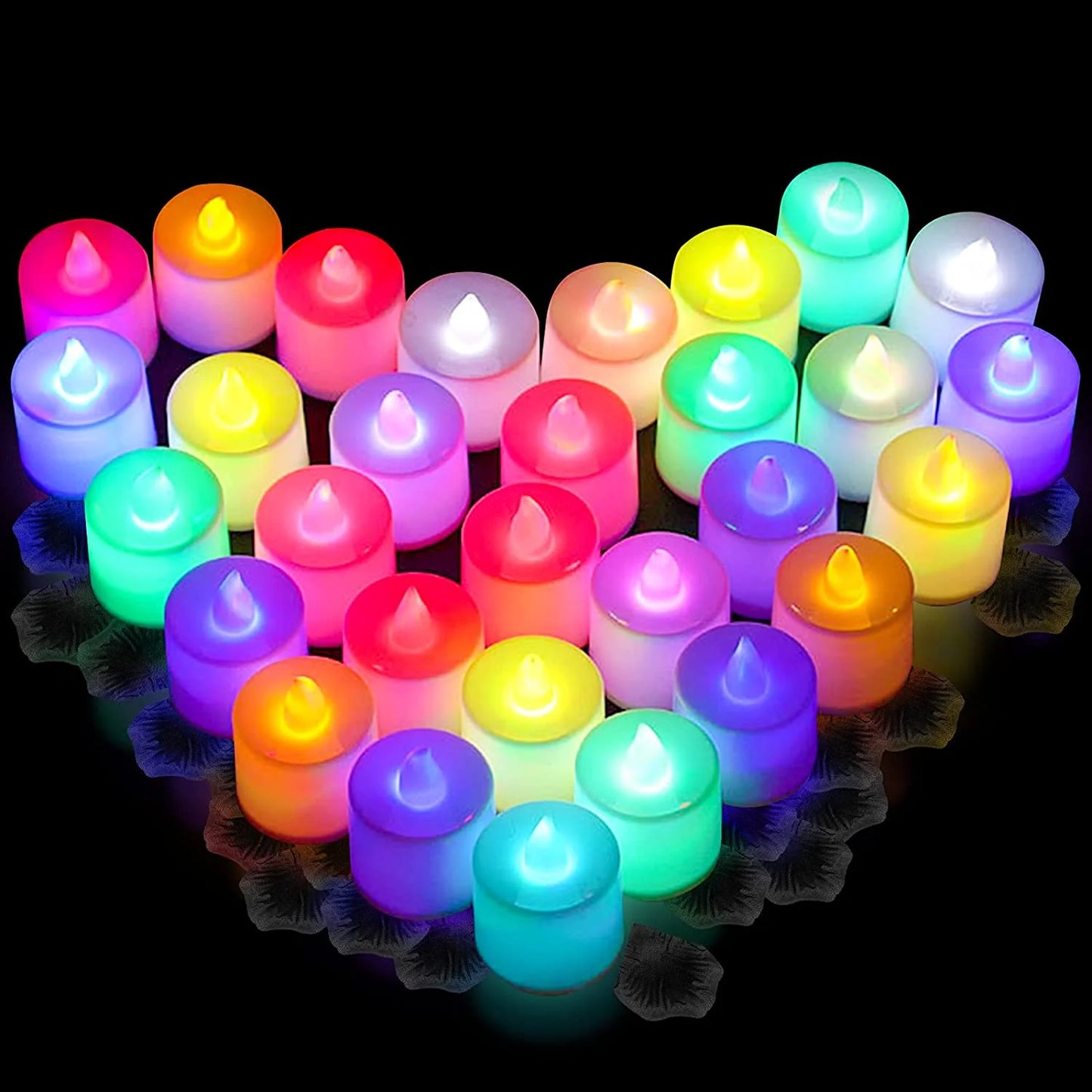 Heart-Shaped LED Flameless Candle Battery Tealight for Home Decor