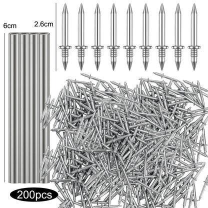 Double Head Seamless Nails — Skirting Board Thread Nail No-Trace Metal Rust-Proof Fixator for Wood 200pcs