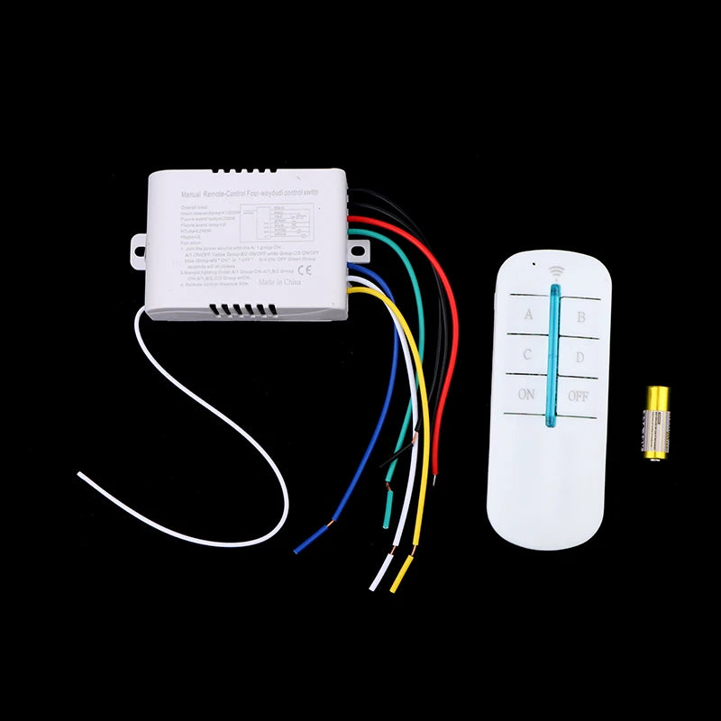 220V RF433 1/2/3/4 Ways Digital Remote Control Light Switch Wireless ON OFF Switch For Light Bulb Chandelier