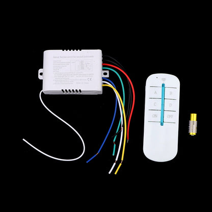 220V RF433 1/2/3/4 Ways Digital Remote Control Light Switch Wireless ON OFF Switch For Light Bulb Chandelier