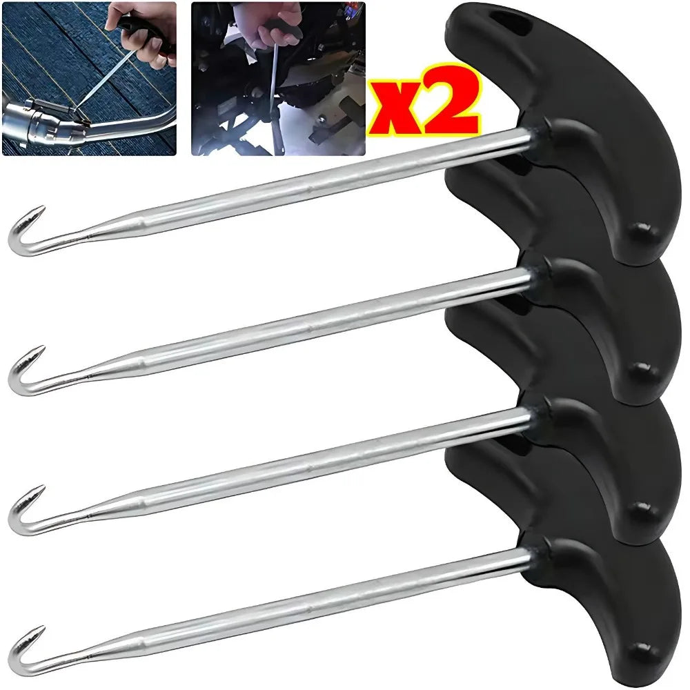 Motorcycle Exhaust Pipe Spring Hook Puller Tool T Handle Stainless Steel for Motocross Dirt Bike ATV Scooter Muffler Repair Kit