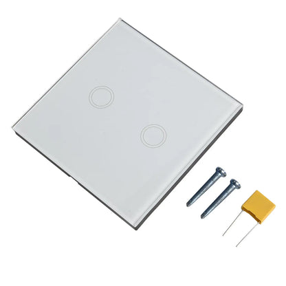 2-Gang Touch Switch Touch Dimmer Switch Office Lighting Home Decor 30 -90 Brightness Dimming No Neutral Wire Required