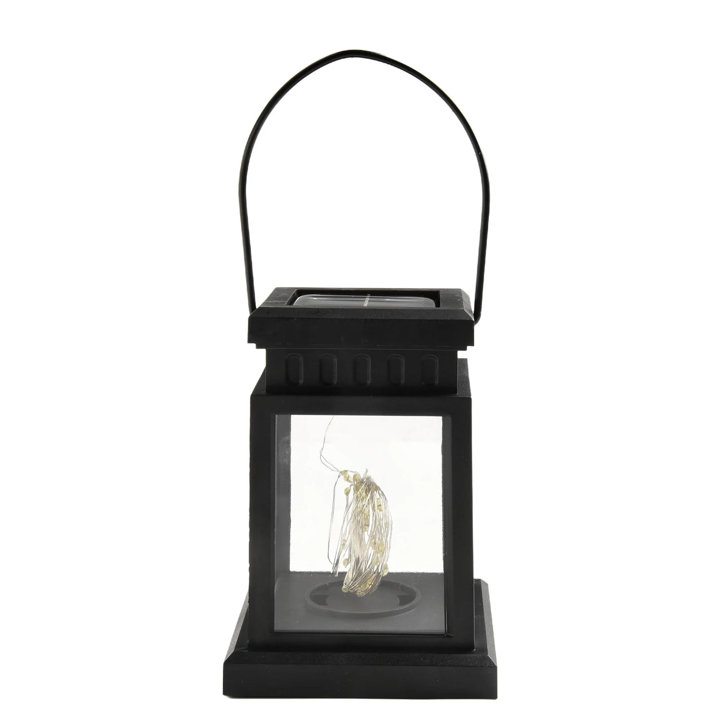 1pc LED Lantern Lamp Outdoor Garden Warm Light Waterproof Solar Powered Golden Copper Wire Hanging Lightweight