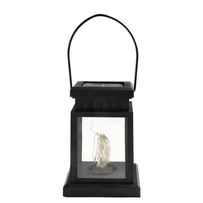 1pc LED Lantern Lamp Outdoor Garden Warm Light Waterproof Solar Powered Golden Copper Wire Hanging Lightweight