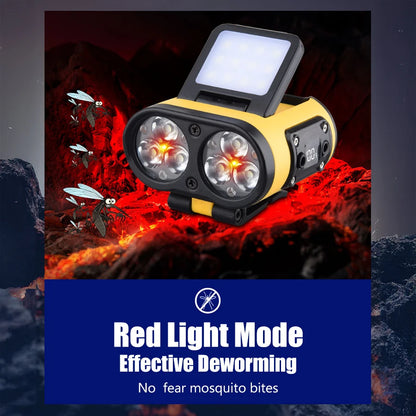 Multifunctional LED Headlamp Cap Clip USB Rechargeable Headlight