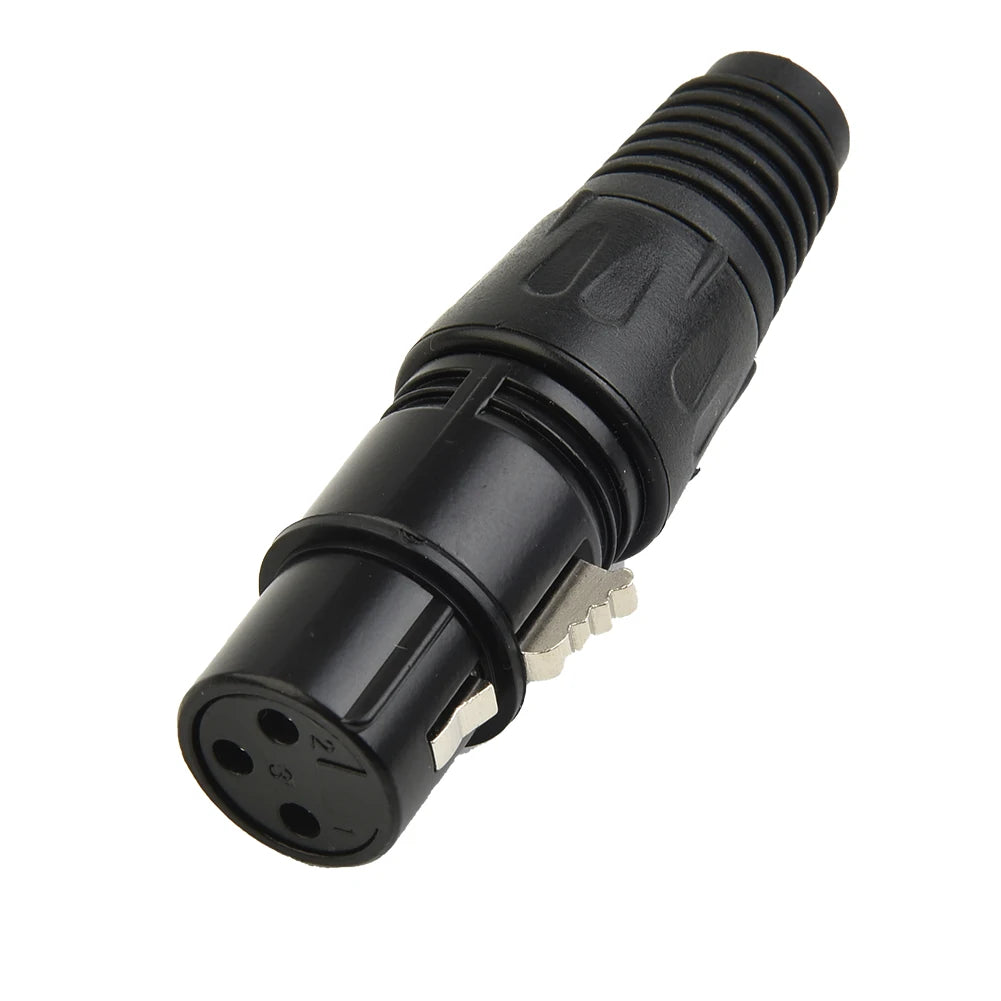 XLR DMX 3-Pin Male & Female MIC Snake Plug Audio Microphone Cable Connector, Signal Transmitter