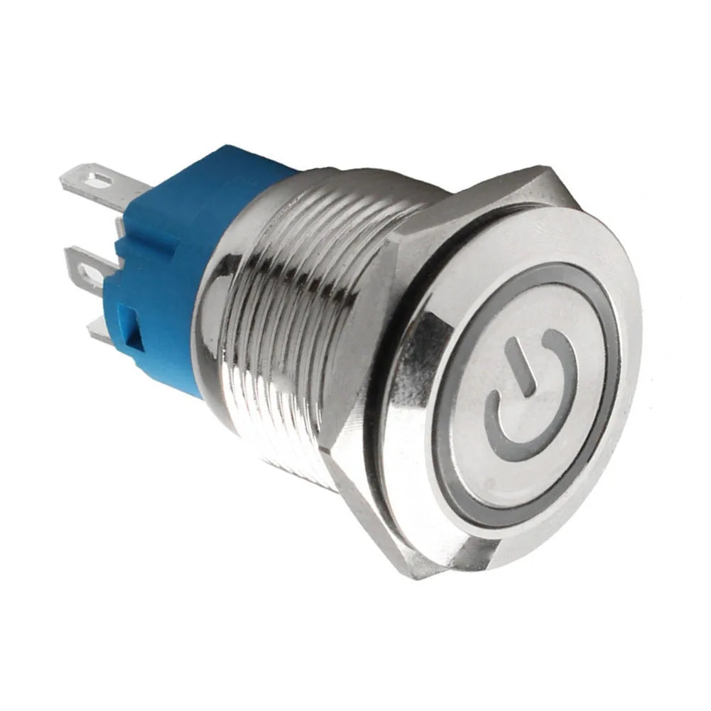 Control Systems Yellow Light Momentary Button Switch 12-24V Momentary Push Button Compact Push Button IP66 Push Button