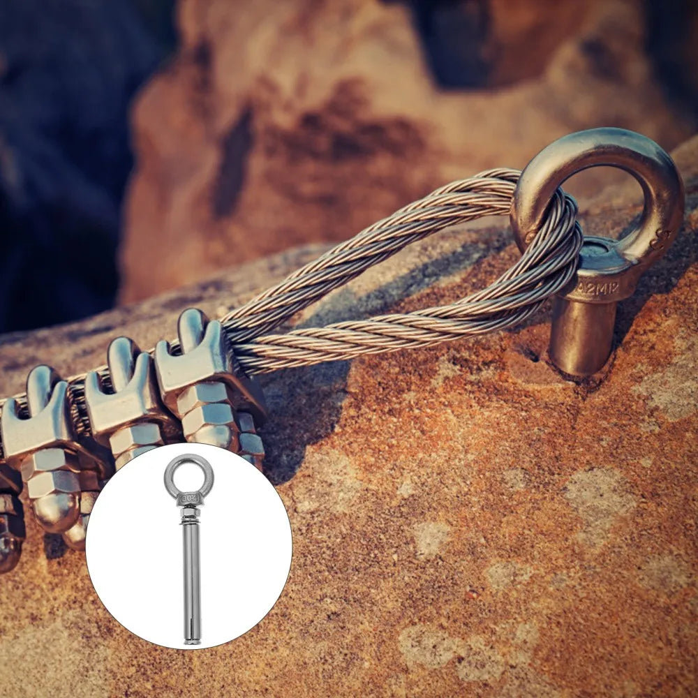 Heavy Duty Eyebolt M6 Stainless Steel Anchor Fastener Secure Concrete Lifting Ring Closed Hook Sleeve Wall Nut Hardware Fastener