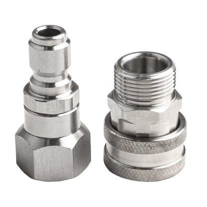 Pressure Washer Adapter Kit — 360° Rotation Male &amp; Female Quick Connector Set, Rust-Resistant Fittings