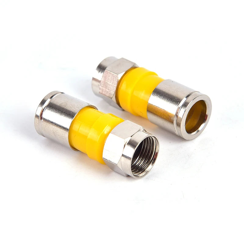 10pcs RG6 F Type Compression 2.8cm Snap Seal Plug Connector Waterproof F Type