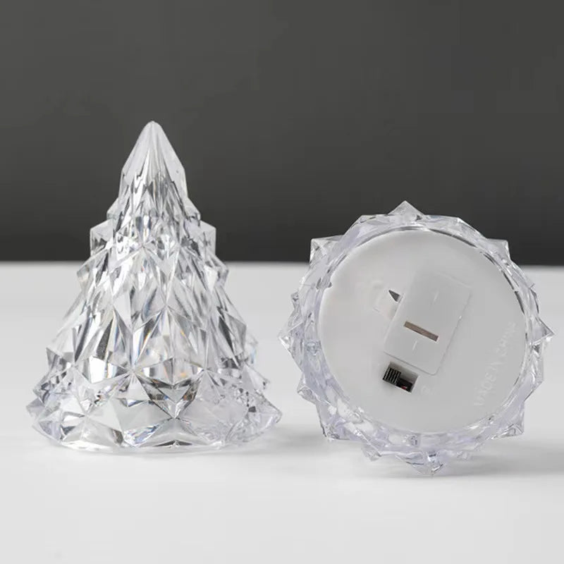 Crystal LED Flameless Candle Lantern Battery Night Light for Decor