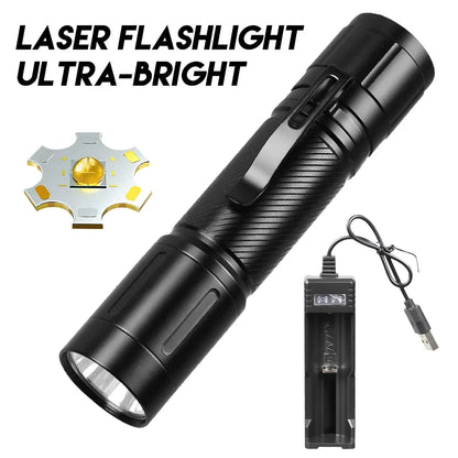 Outdoor LED Flashlight with Pen Clip Tactical Torch 6 Modes Torch Aluminum Alloys Waterproof Lantern Light for Home Camping Lamp