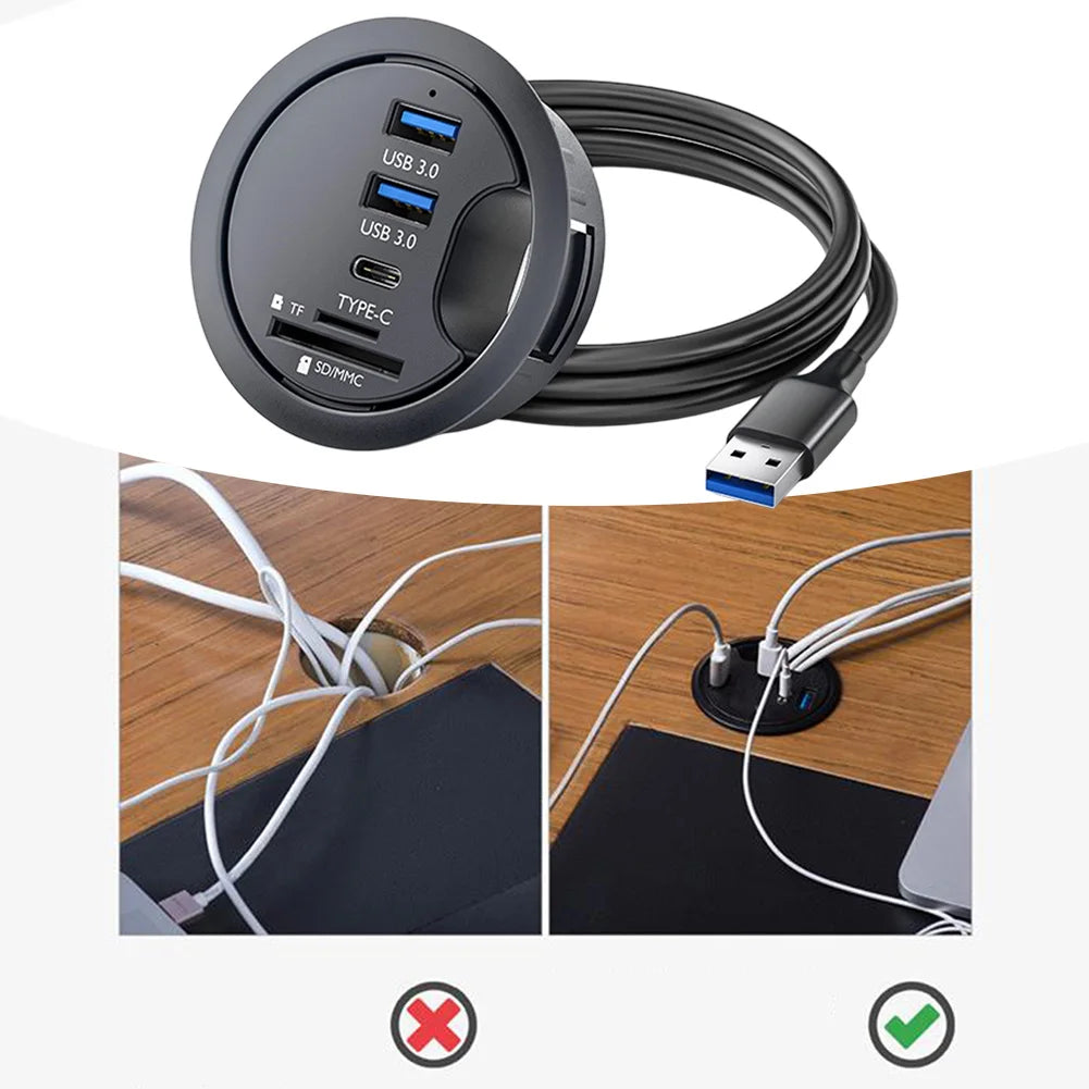 Card Reader Hub USB 3.0 Hub Versatile Connectivity 2 Ports USB 3.0 Easy Installation Enhanced Data Transfer Speeds