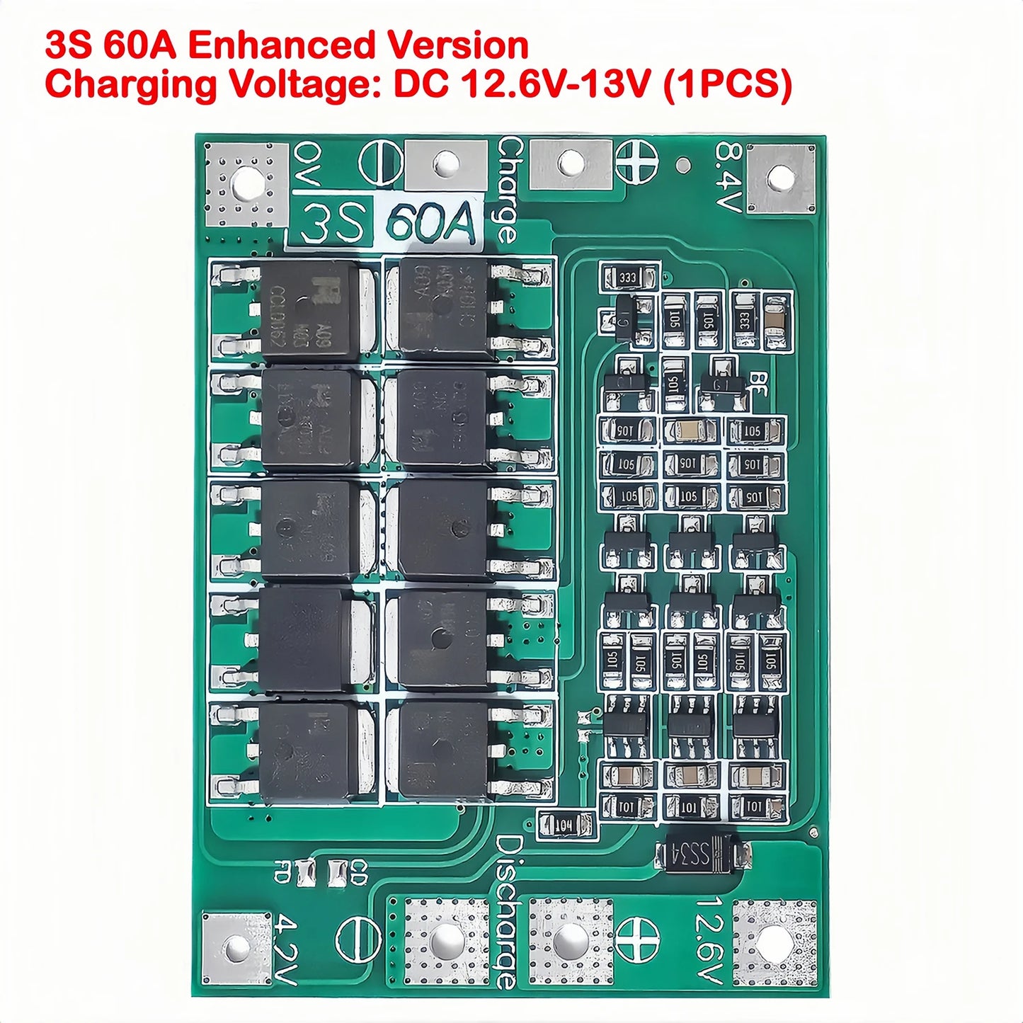3S 4S Lithium Battery BMS Protection Board 40A 60A with Balance and Enhance Functions for Drill Motor 11.1V-16.8V Li-ion Cells