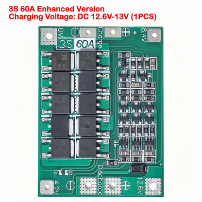 3S 4S Lithium Battery BMS Protection Board 40A 60A with Balance and Enhance Functions for Drill Motor 11.1V-16.8V Li-ion Cells