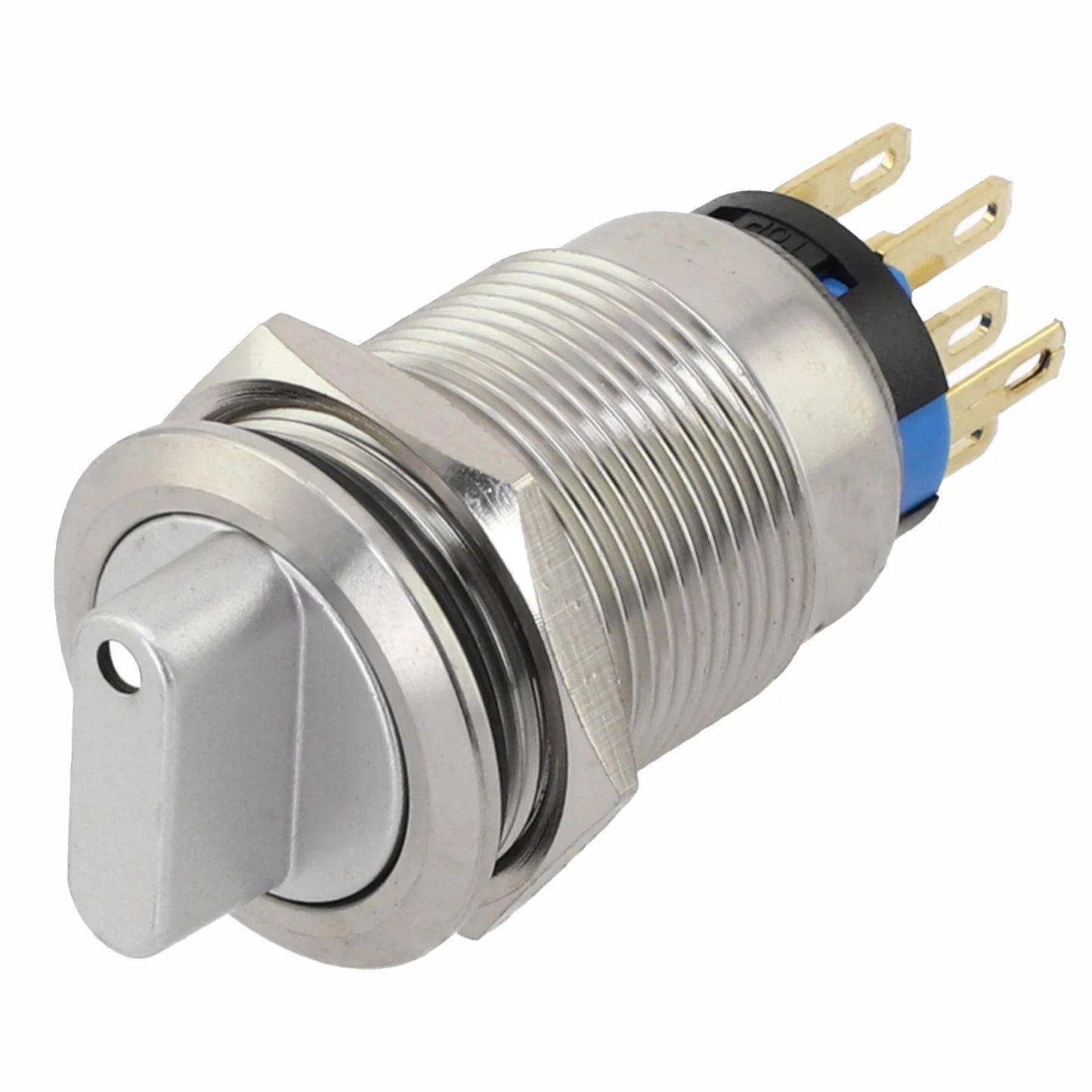 Momentary Rotary Push Button Switch 19mm 3 Position 2NO2NC 36V Waterproof IP66 Rated Stainless Steel 304 Construction