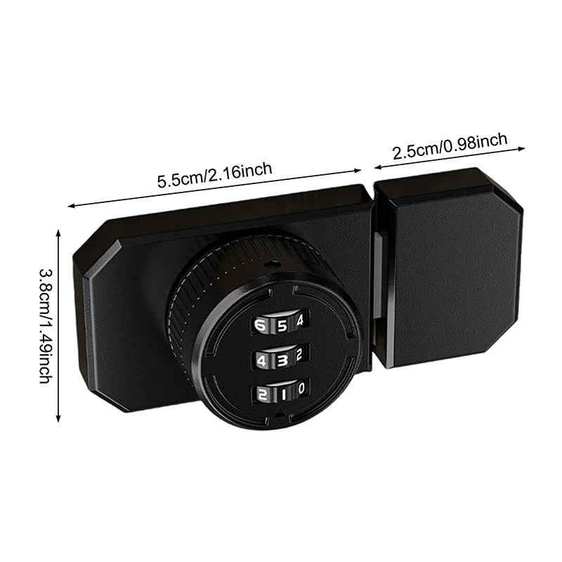 New 1 Set No-Punch Combination Door Lock 3 Digit Password Cabinet Locks With Combination Latch For Closet Door Door