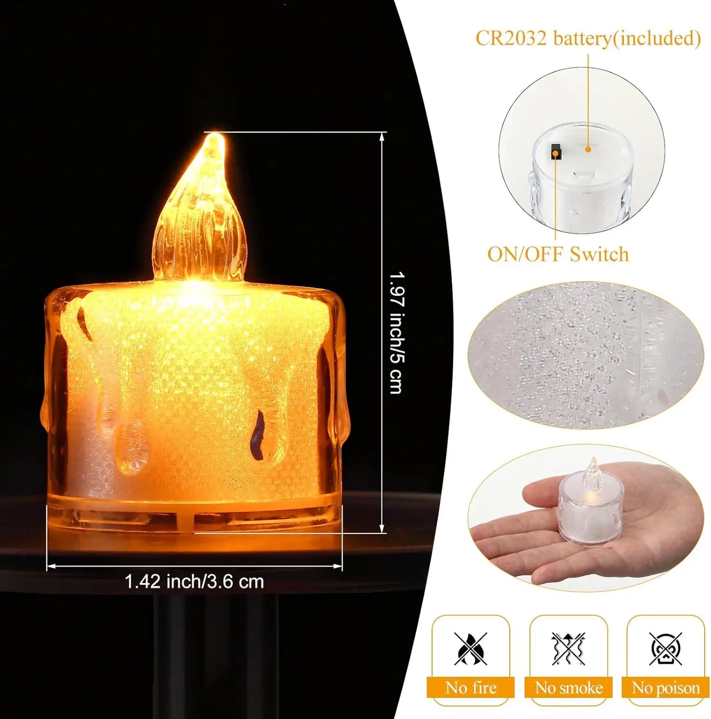 Heart-Shaped LED Flameless Candle Battery Tealight for Home Decor