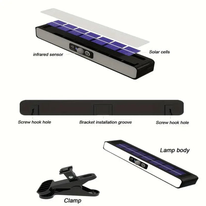 Clip on Solar Motion Lights Outdoor 3 Modes Fence Lights Solar Powered Waterproof Portable Security Light for Yard Camping Garag