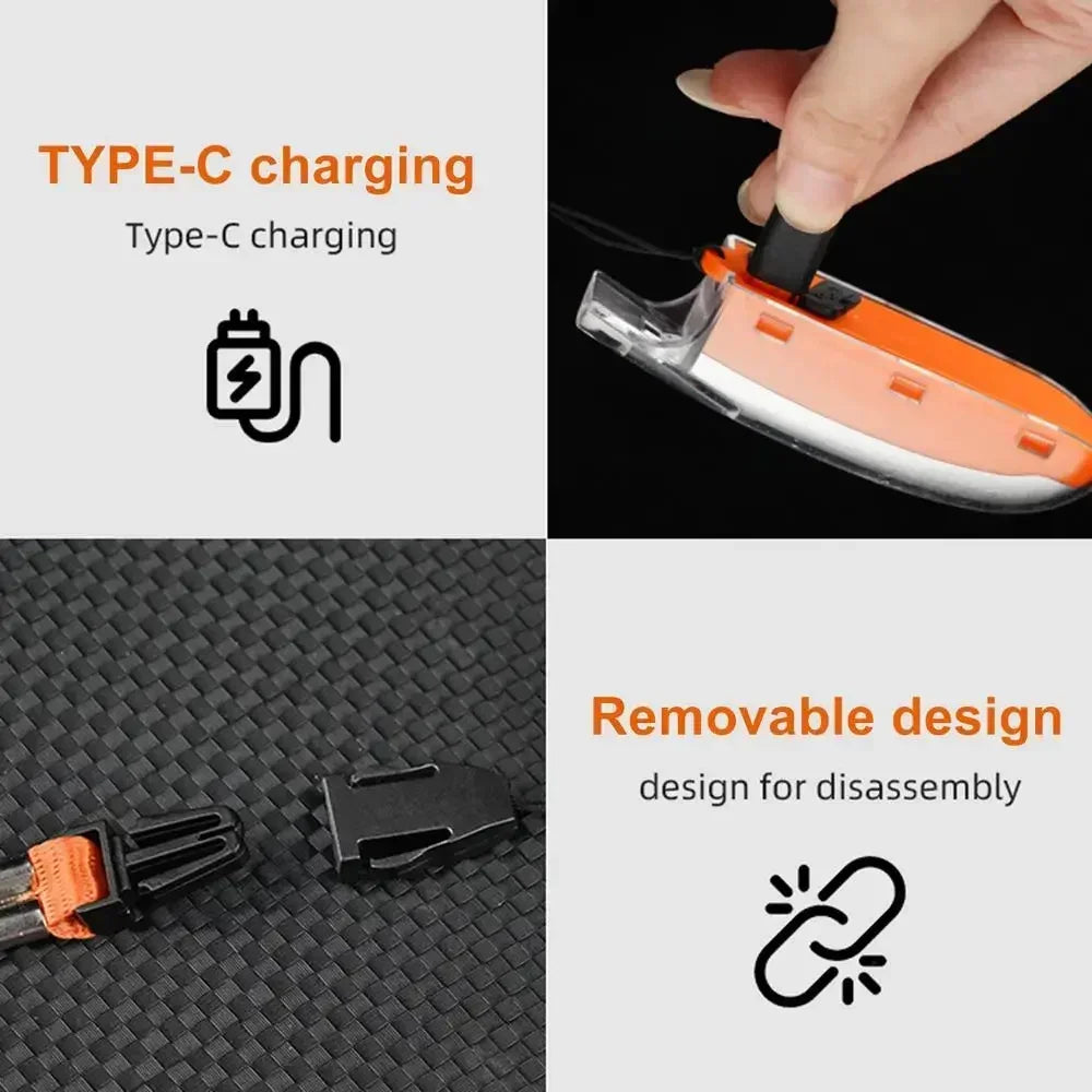 2-in-1 COB LED Flashlight Keychain with Whistle Portable Handheld Lamp