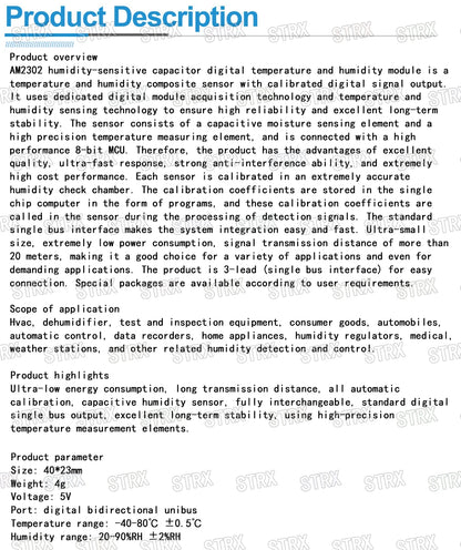 High Precision DHT22/AM2302 Digital Temperature and Humidity Sensor Module for Arduino Uno R3