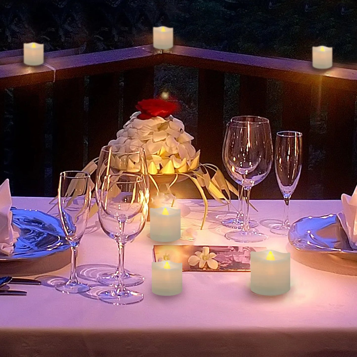 Flameless LED Candle Lights Creative Wishing Led Tea Lamp Warm White Halloween Wedding Christmas Decoration Candle Light
