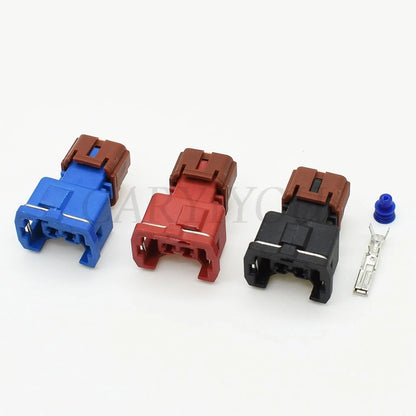 2 Pin Knock Detonation Sensor Automotive Connector Cable Socket Black Blue Red Compatible with PB186-02326 / PB185-02326