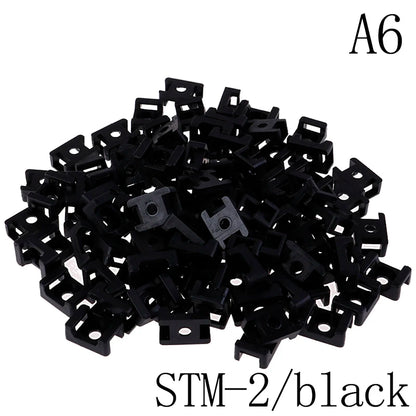 100Pcs/set Plastic Wire Cable Zip Tie Screw Fixing Mount Base Holder