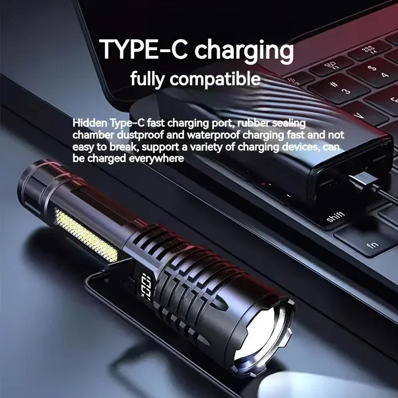 19000000LM Super Powerful Flashlight Rechargeable LED Torch COB Lantern