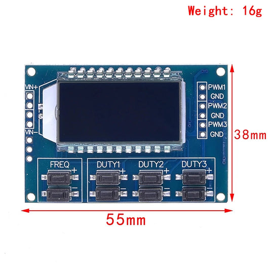 3-Channel LCD Digital Signal Generator – Adjustable Square Wave PWM Module 1Hz-150kHz